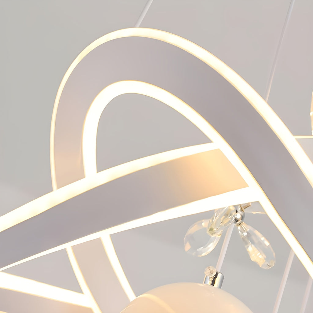 Modern LED Chandeliers 3-Color Dimmable Pendant Light for Kitchen Island, Dining Room, Living Room, Contemporary Hanging Ceiling Light, Adjustable Height