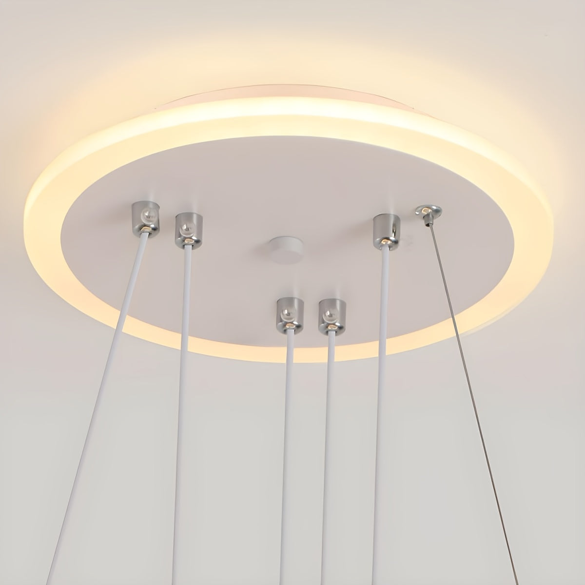 Modern LED Chandeliers 3-Color Dimmable Pendant Light for Kitchen Island, Dining Room, Living Room, Contemporary Hanging Ceiling Light, Adjustable Height
