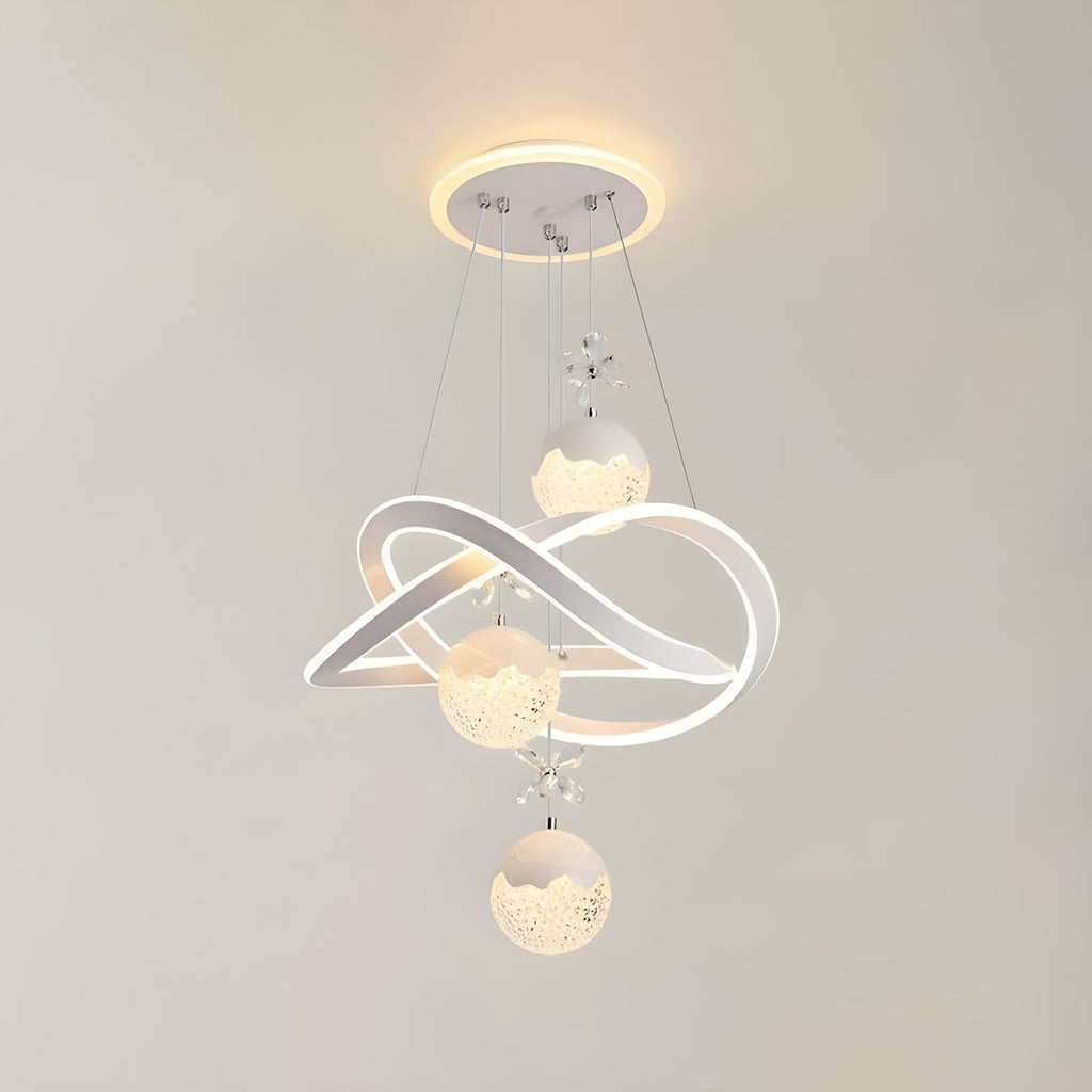 Modern LED Chandeliers 3-Color Dimmable Pendant Light for Kitchen Island, Dining Room, Living Room, Contemporary Hanging Ceiling Light, Adjustable Height